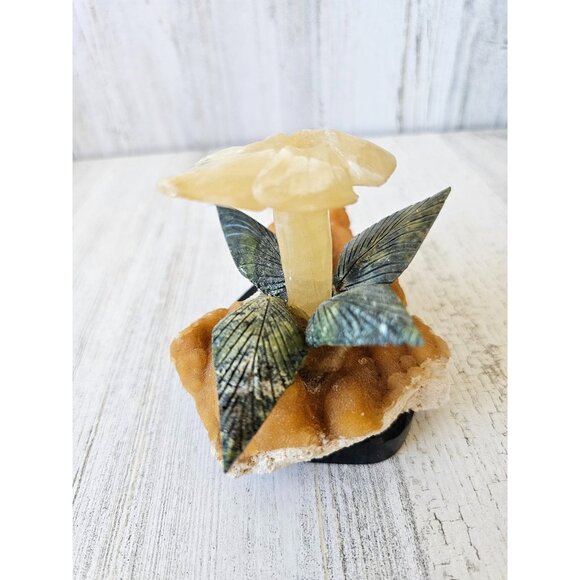 Calcite crystal mushroom plant rock unique agate - Picture 4 of 12